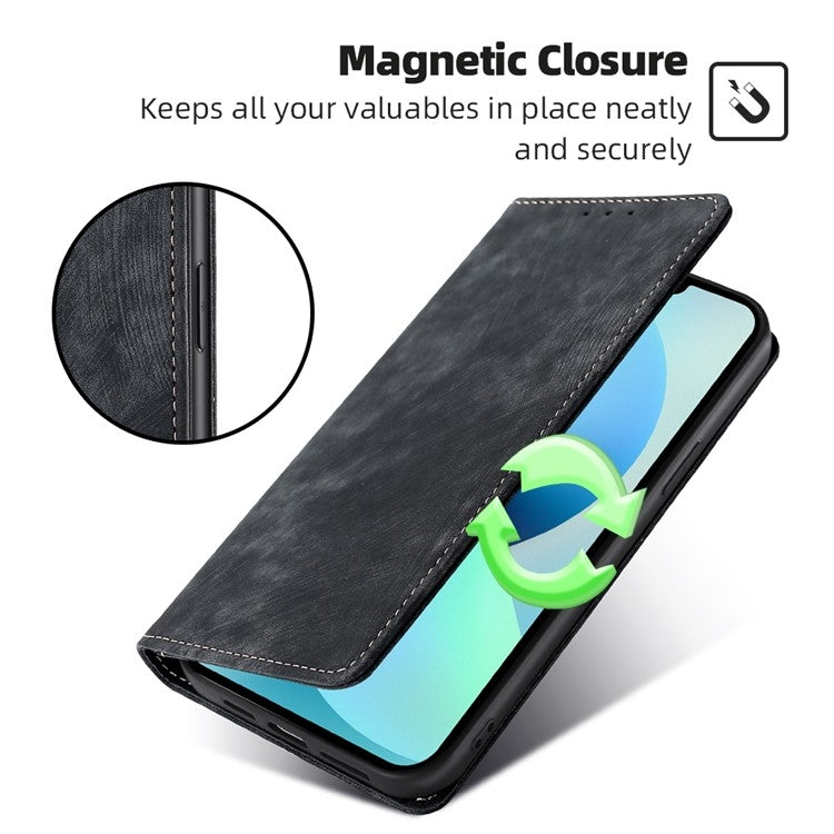 For Huawei Pura 70 Pro / Pro+ RFID Anti-theft Brush Magnetic Leather Phone Case(Black)