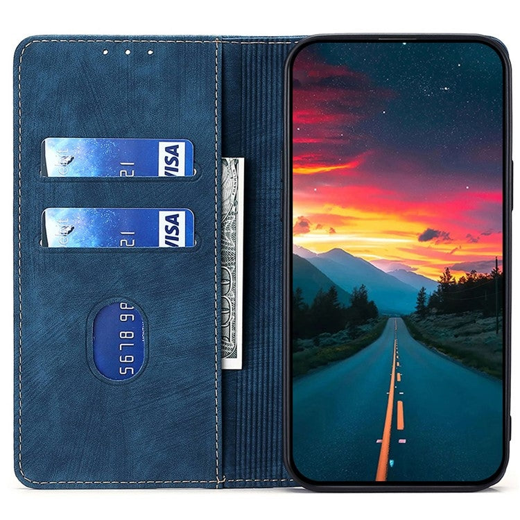 For Huawei Pura 70 Pro / Pro+ RFID Anti-theft Brush Magnetic Leather Phone Case(Blue)
