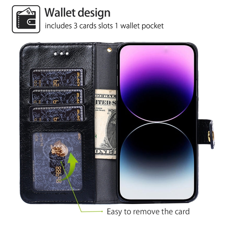 For vivo Y03 4G Zipper Bag Leather Phone Case(Black)