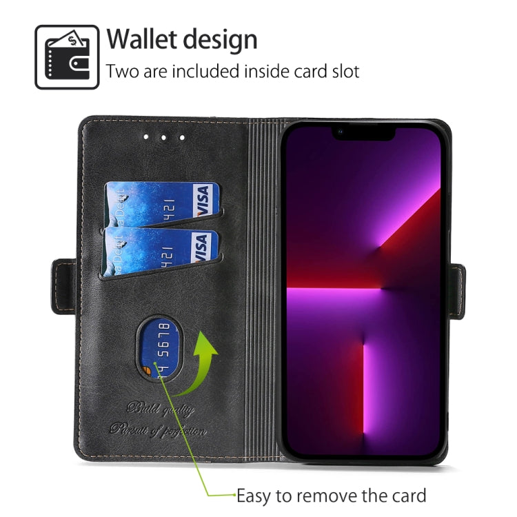 For Huawei Pura 70 Ultra 5G Contrast Color Side Buckle Leather Phone Case(Black + Grey)
