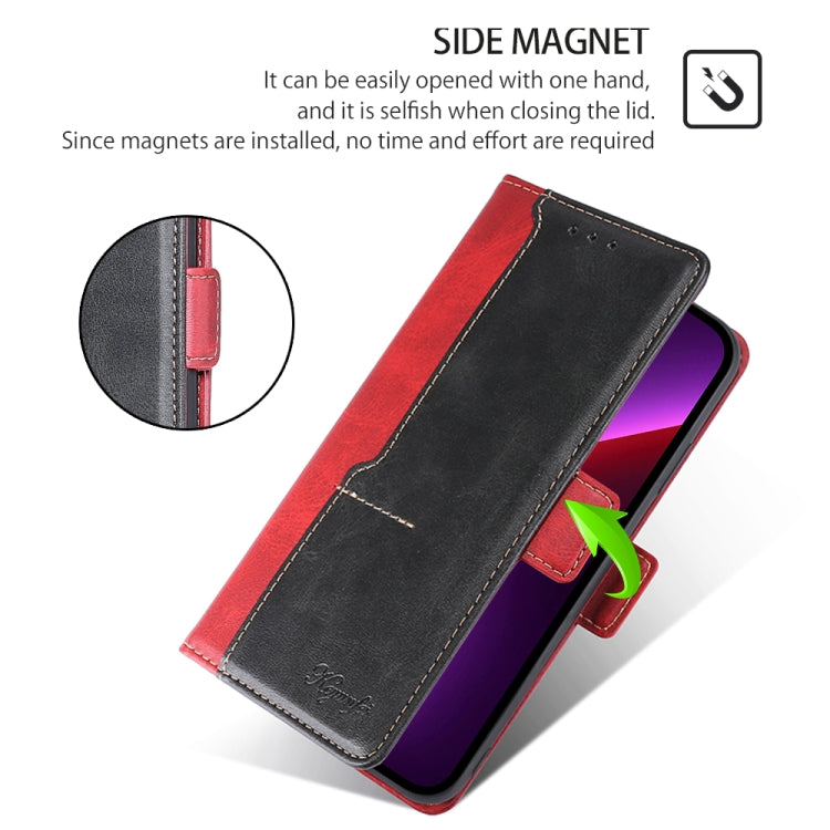 For Huawei Pura 70 Ultra 5G Contrast Color Side Buckle Leather Phone Case(Red + Black)