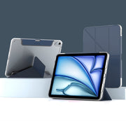 For iPad Air 13 2025 / 2024 Mutural Deformation Stand Smart Leather Tablet Case(Dark Blue)