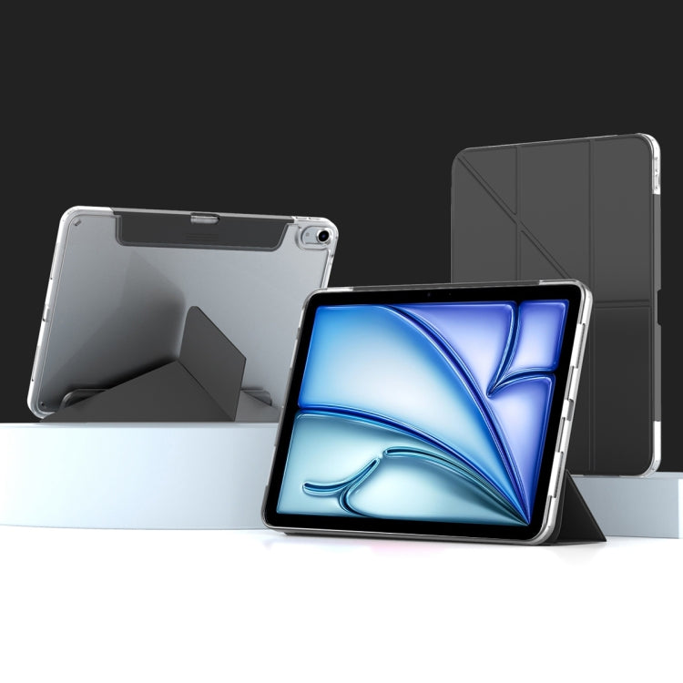 For iPad Air 13 2025 / 2024 Mutural Deformation Stand Smart Leather Tablet Case(Black)