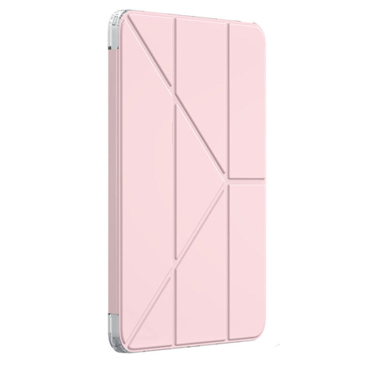 For iPad Pro 13 2024 Mutural Deformation Stand Smart Leather Tablet Case(Pink)