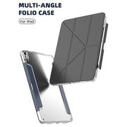 For iPad Pro 13 2024 Mutural Deformation Stand Smart Leather Tablet Case(Dark Blue)