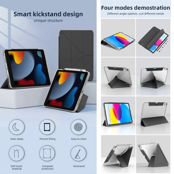 For iPad Air 13 2025 / 2024 Mutural Deformation Stand Smart Leather Tablet Case(Black)
