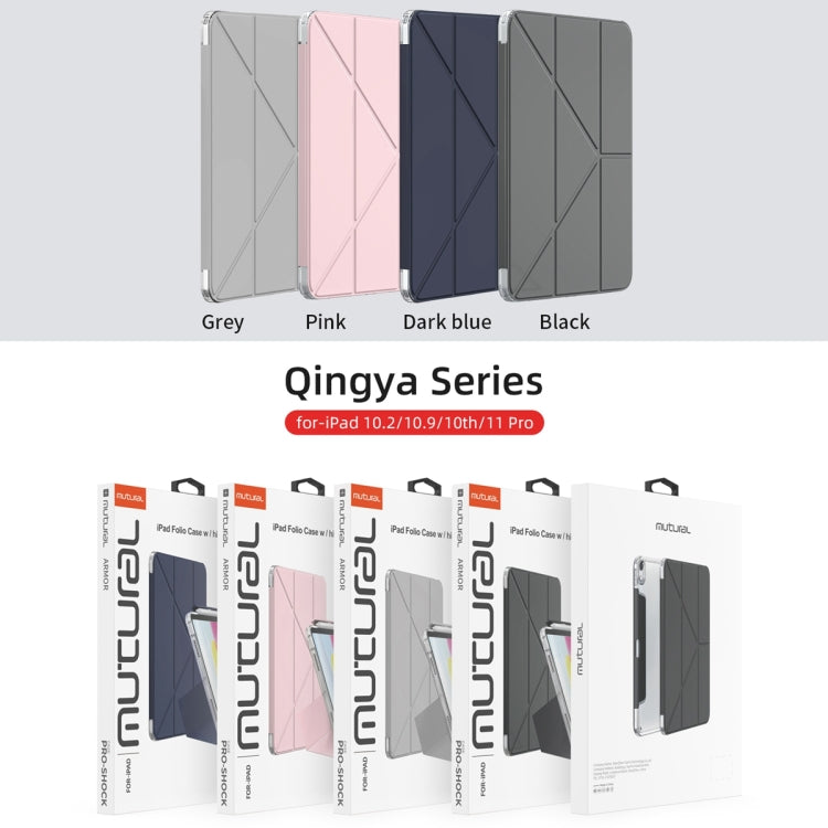 For iPad Air 13 2025 / 2024 Mutural Deformation Stand Smart Leather Tablet Case(Dark Blue)
