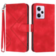 For Xiaomi Redmi Note 12 Pro+ 4G/5G Global Line Pattern Skin Feel Leather Phone Case(Red) - Xiaomi Cases by PMC TechLife | Online Shopping South Africa | PMC TechLife | Buy Now Pay Later Mobicred