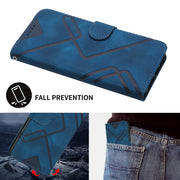 For Xiaomi Redmi K70E Line Pattern Skin Feel Leather Phone Case(Royal Blue)