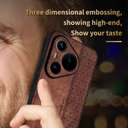 For Huawei Pura 70 AZNS 3D Embossed Skin Feel Phone Case(Brown)