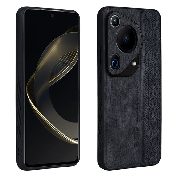 For Huawei Pura 70 Ultra AZNS 3D Embossed Skin Feel Phone Case(Black)