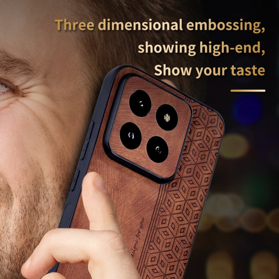 For Xiaomi 14 Pro AZNS 3D Embossed Skin Feel Phone Case(Sapphire Blue)