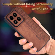 For Xiaomi 14 Pro AZNS 3D Embossed Skin Feel Phone Case(Brown)