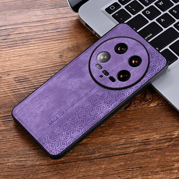 For Xiaomi 14 Ultra AZNS 3D Embossed Skin Feel Phone Case(Purple)