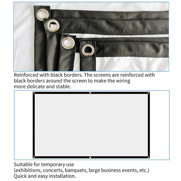 Simple Folding Thin Polyester Projector Film Curtain, Size:200 inch 16:9