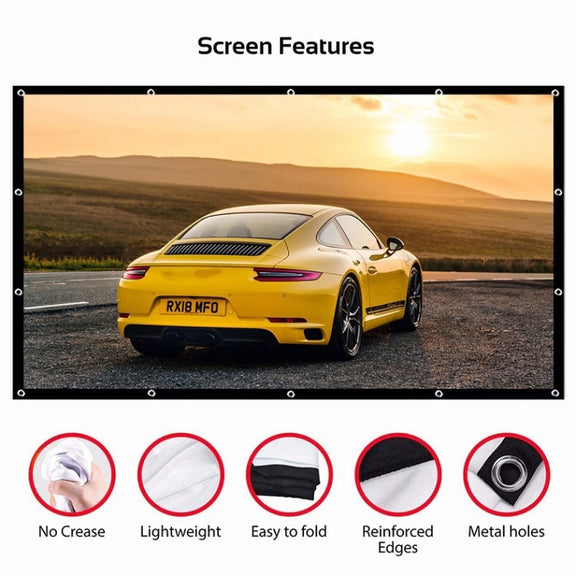 Simple Folding Thin Polyester Projector Film Curtain, Size:200 inch 16:9