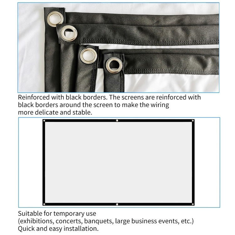 Simple Folding Thin Polyester Projector Film Curtain, Size:150 inch 16:9