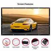 Simple Folding Thin Polyester Projector Film Curtain, Size:150 inch 16:9