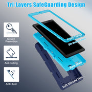 For TCL Tab 8 LE / WiFi Contrast Color Silicone Hybrid PC Tablet Case with Holder(Navy Blue)