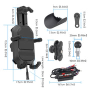 WUPP ZH-1848B2 15W Motorcycle Wireless Fast Charging Phone Navigation Holder, Style:M10 Ball Joint