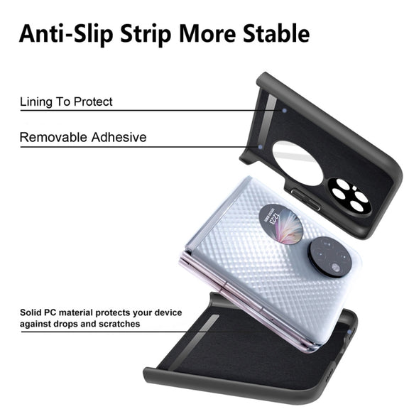 For Huawei P50 Pocket  Litchi Texture PU Shockproof Phone Case(Black)