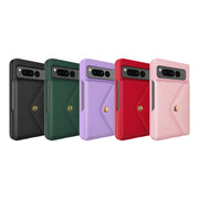 For Google Pixel Fold Litchi Texture Integrated Phone Case with Card Bag(Pink)
