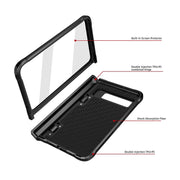 For Google Pixel Fold Twill Texture Integrated Shockproof Phone Case with Holder(Green)