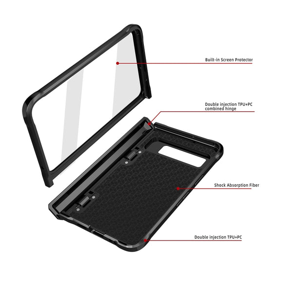 For Google Pixel Fold Twill Texture Integrated Shockproof Phone Case with Holder(Green)