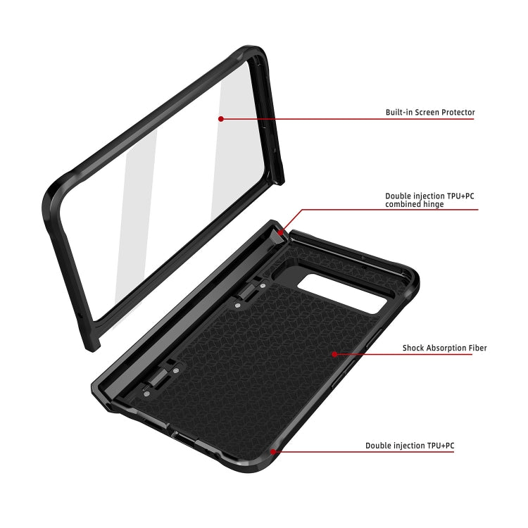 For Google Pixel Fold Twill Texture Integrated Shockproof Phone Case with Holder(Green)
