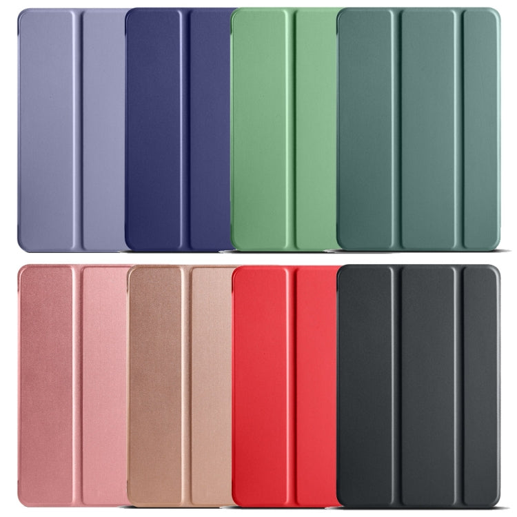 For iPad 9.7 2018 / 2017 / Air 2 / Air 3-folding TPU Horizontal Flip Leather Tablet Case with Holder(Rose Gold)