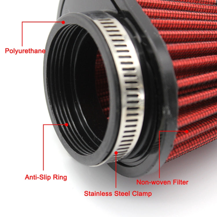 55mm XH-UN073 Mushroom Head Style Car Modified Air Filter Motorcycle Exhaust Filter(Black)