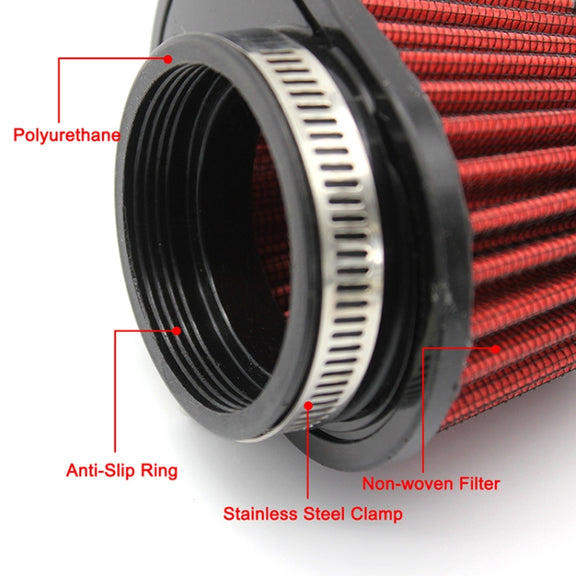 55mm XH-UN073 Mushroom Head Style Car Modified Air Filter Motorcycle Exhaust Filter(Red)