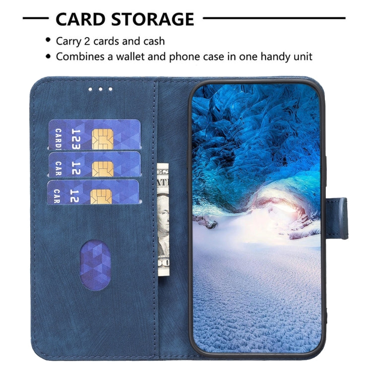 For Samsung Galaxy S24 5G Plaid Embossed Leather Phone Case(Blue)