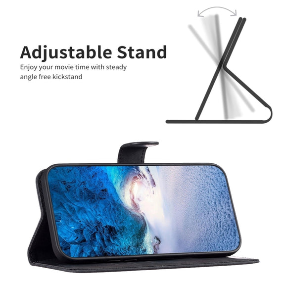 For Xiaomi Redmi Note 9 Plaid Embossed Leather Phone Case(Black)
