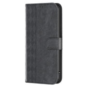 For Xiaomi Redmi 13C Plaid Embossed Leather Phone Case(Black)