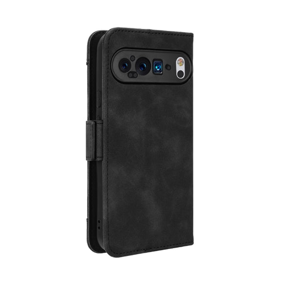 For Google Pixel 9 Pro Skin Feel Calf Texture Card Slots Leather Phone Case(Black)