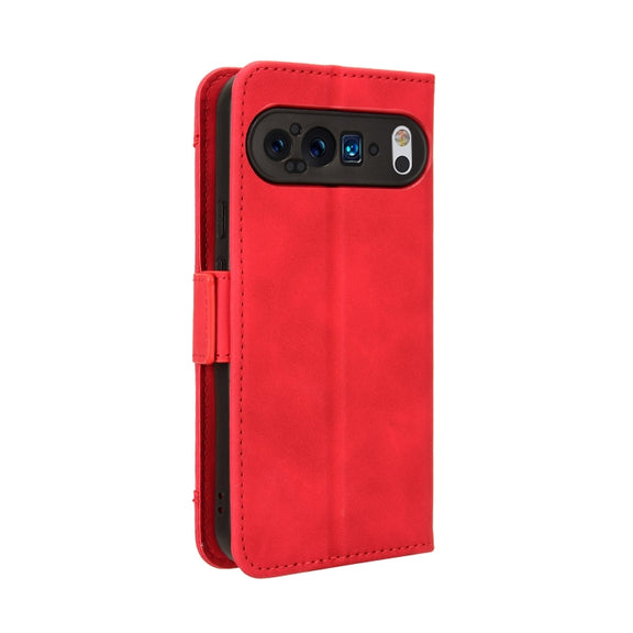 For Google Pixel 9 Pro Skin Feel Calf Texture Card Slots Leather Phone Case(Red)