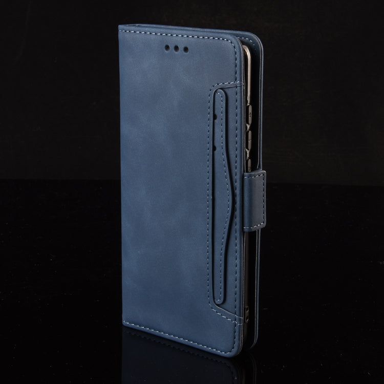 For Google Pixel 9 Pro Skin Feel Calf Texture Card Slots Leather Phone Case(Blue)