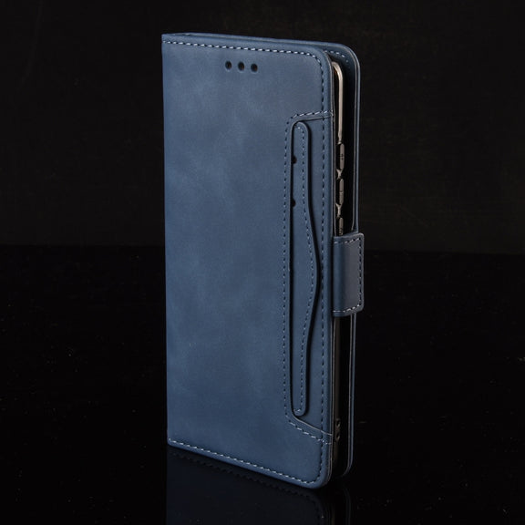 For Google Pixel 9 Pro Skin Feel Calf Texture Card Slots Leather Phone Case(Blue)