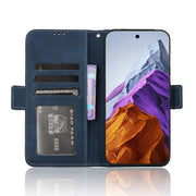 For Google Pixel 9 Pro Skin Feel Calf Texture Card Slots Leather Phone Case(Blue)