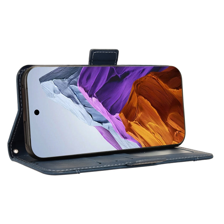 For Google Pixel 9 Pro Skin Feel Calf Texture Card Slots Leather Phone Case(Blue)
