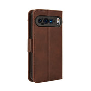 For Google Pixel 9 Pro Skin Feel Calf Texture Card Slots Leather Phone Case(Brown)