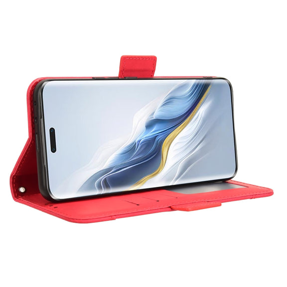 For Honor Magic6 Pro Skin Feel Calf Texture Card Slots Leather Phone Case(Red)