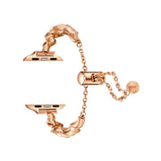 Ribbon Wave Metal Watch Band For Apple Watch SE 2023 44mm(Rose Gold)