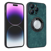 For iPhone 13 Pro Skin Feel Leather MagSafe Magnetic Phone Case(Green)