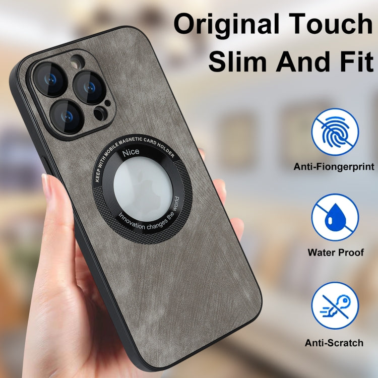 For iPhone 12 Skin Feel Leather MagSafe Magnetic Phone Case(Grey)