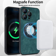 For iPhone 11 Pro Skin Feel Leather MagSafe Magnetic Phone Case(Green)