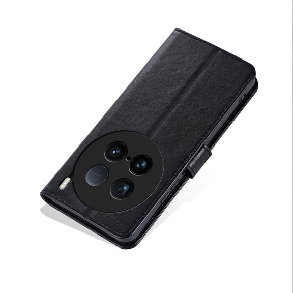 For vivo X100 Ultra AZNS Sheepskin Texture Flip Leather Phone Case(Black)