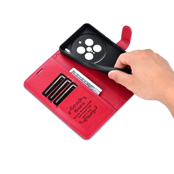 For vivo X200 Pro AZNS Sheepskin Texture Flip Leather Phone Case(Red)
