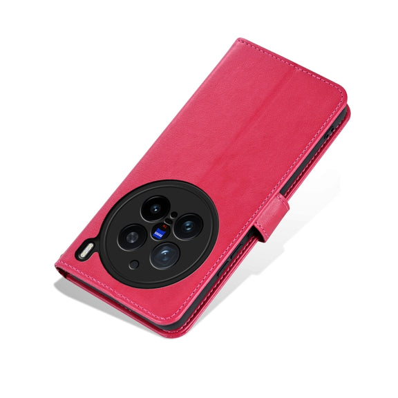 For vivo X200 Pro AZNS Sheepskin Texture Flip Leather Phone Case(Red)